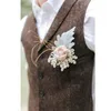 Country Farm Wedding Brown Wool Herringbone Tweed Vests Custom Made Groom Vest Slim Fit Mens Suit Waistcoat Men's Suits BLA330T