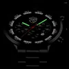 Relojes de pulsera 2023 Moda Relojes para hombre Oro Correa de malla de acero inoxidable Reloj de pulsera de cuarzo Hombres Negocios Casual Cuero Relogio Masculino