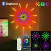 LED-snaren Party Smart Bluetooth RGBIC Led-vuurwerklichtstrip 5050SMD 180 LEDs Led-vuurwerklamp Muziek Sync Decorverlichting voor Kerstmis HKD230919