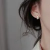 Stud Silver Color Circle Arc Earrings Trendy Retro Simple Sexy Exquisite Hoop Earring Couple Jewelry Gift 230919