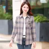 Damesblouses Elegant ontwerpstijl Geruit overhemd Dames 2023 Lente Casual dames en tops Dames Losse blouse met lange mouwen NS5806