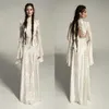 Meital Zano Great Victoria Medieval Wedding Down with Bell Semes Vintage Crochet Lace High Neck Gothic Queen Wedding Dresses220Z