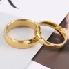 Wedding Rings Fashion Simple Smooth Stainless Steel Ring for Women and Men Classic Gold Color Couple Rings Wedding Engagement Jewelry 230919