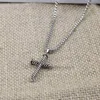 Sliver Twisted Pendant Men Fashion Woman Necklace Designer Jewelry Cross Necklaces Classic Thread Retro Unisex Couple Accessories