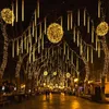 LED Strings Party 32/16 Tubos 30cm LED Solar Meteor Shower Rain Lights Impermeável Festoon Fairy String Light para Street Garland Christmas Holiday HKD230919