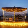 Outros suprimentos de festa de evento 4x6m Energia Solar LED Guirlandas de Natal String Net Luzes Fada Xmas Jardim Decoração de Casamento Luz de Cortina 230919