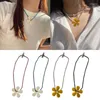 Hänge halsband ihåliga blommahalsband smycken akryl charm kedjekedja chocker för kvinnor droppe