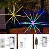 LED Strings Party Feu d'artifice solaire Lumière Meteor Horse Lampe 56 / 112LED Lampe de paysage de pelouse pour la rue Garland Fête de mariage Éclairage de vacances de Noël HKD230919