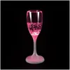 Verres à vin LED Lumineux Champagne Coupe Matic Clignotant Acrylique Gobelet Allumer Tasses Bière Whisky Boisson Tasses Pour Cuisine De Fête De Noël Dhlsb