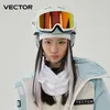 Lunettes de ski VECTOR Lunettes de ski magnétiques double couche Protection UV400 Lunettes de snowboard anti-buée pour hommes femmes Résistance aux chocs avec masque 230919