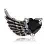 Lampadario pendente in acciaio inossidabile ali d'angelo orecchino con diamante cuore zircone anelli per orecchini per uomo donna gioielli hip-hop punk D Dh6Pi