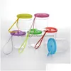 Outros peixes de aquário Betta Cups Jellyfish Fishs Mini Pequeno Plástico Transparente com Tampa Copo Tanque Drop Delivery Home Garden Pet Supplies Dhays