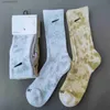 Meias masculinas tecnologia velo tie-dye meias masculinas designer colorido moda meias all-match feminino respirável algodão futebol basquete esportes meias para homem l230919