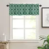 Curtain Moroccan Green Geometry Short Curtains Kitchen Cafe Wine Cabinet Door Window Small Wardrobe Home Decor Drapes