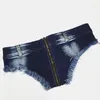Shorts pour femmes Sexy Zipper Jeans Denim pour femmes Dj Pole Dance Bikini Bottom Femme Discothèque