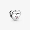 100 % 925 Sterling Silber Tochter's Love Charm Fit Original Europäische Charms Armband Mode Frauen Hochzeit Verlobung Jewelry227e