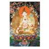 Statuette decorative Buddismo tibetano Panno di seta 7 occhi Tara bianca Buddha Thangka Decorazione da appendere a parete