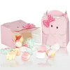 Confezione regalo OurWarm 10 pezzi Baby Shower Bomboniera Elefante Scatola di caramelle con papillon rosa per ragazza Forniture Decorazione di compleanno