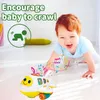 Intelligensleksaker Hola Baby Crawling Airplane Learning Toys - Tidig pedagogisk leksak med lätt musik för ålder 1 - 2 år gammal spädbarn 230919