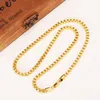 50cm 3mm Brand Ethiopian Square 24k Yellow Fine Gold GF Thick Necklaces Box Chain Dubai Arab279V