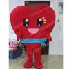 Costume da mascotte cuore rosso da spettacolo di alta qualità, vestito da festa di Halloween, Natale, personaggio dei cartoni animati, vestito da carnevale, unisex, per adulti