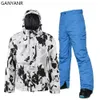 Trajes de esquí GANYANR Hombres Traje de esquí Conjunto de snowboard Pantalones de nieve de invierno Chaquetas Camping Senderismo Deportes al aire libre Impermeable Pesca a prueba de viento 230918