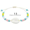 Bracelet de perles de riz en coquillage acrylique perlé, bracelets de cheville bohème, bijoux de plage d'été pour femmes et filles, cadeau, livraison directe, Dhbko
