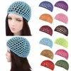 Filet à cheveux en maille pour femmes, casquette au Crochet, couleur unie, Snood, couverture de nuit, Turban 230920