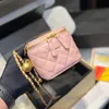 Makijaż damski Mini 10 cm torebki na ramię pudełko sacoche Diamond Gold Hardware Metal Metal Designer Torebka Crossbody Bag może nacisnąć małą Złotą Pulę Projektantkę