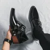 Moda masculina monge sapatos de couro confortável na moda de alta qualidade salto alto fivela dupla elevada apontou festa diária para meninos botas de festa 38-48