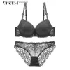 Bh's Sets Super Verzamelen Paarse Bh's Vrouwen Ondergoed Set Katoenen Beha Dikke Push Up Bh Set Borduren Kant Lingerie sets Sexy Y200115 L230919