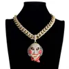 Men's Electric Saw Scarify Mask Doll Pendant Mouth Moverble Top Matching Version Hip Hop Trendy Necklace