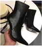 Nya Opyum Snake Heels stövlar pekade Toe Fashion Boots Booties Winter Designer Woman Real Leather Ankle Shoes Size US 35-42