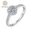 Anéis de cluster Gem's Ballet Moissanite Engagment 925 Sterling Silver 0 5ct VVS1 Anel de Diamante para Mulheres Casamento Jewelry347G