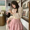 Women's Blouses Women Slim Floral Crop Tops Sweet Minimalist All-match Female Puff Sleeve French Style Cozy Spring Tender