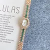 Montre de marque pour femmes et filles, style cristal coloré, bracelet en acier, à quartz, CHA46341v
