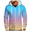 Herrtröjor dragkedja tröja kappa gradient tryckt mode zip up hooded y2k jumpers dragstring pullover moletom masculinos