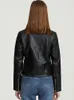 Giubbotti da donna FTLZZ Autunno Giacca in ecopelle Donna Couverture Colletto Pu Moto Cappotto punk nero Rivetto femminile Capispalla con cerniera 230919