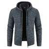 Giacche da uomo Cappotto in maglione Maglioni in maglia Giacca fredda Autunno Inverno Pullover Cappotto da uomo con cappuccio Uomo in pile spesso Felpe con cappuccio 230919