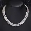 Novo design de moda pass diamante tester 925 prata esterlina 14mm largura vvs baguette mossanite cubana link chain