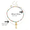 Pendant Necklaces 2 Pcs/set Bohemian Beaded Shells Necklace Candy-Colored Seed Beads Drop