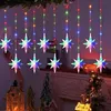 Autres fournitures de fête d'événement LED North Star Rideau Light Festoon Guirlande de Noël Guirlande de fées en plein air pour la décoration de mariage de fenêtre 230919