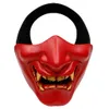 Party Masks Airsoft Paintball Wojskowe Taktyczne Prajna Half Face Mask Samurai Hannya Horror Skull Halloween Holding Protective 230919