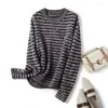 Kvinnors tröjor Fancy Cashmere Sweater Crew Neck Winter Thick Jumper Tops Långärm