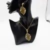 Colar brincos conjunto de luxo qualidade zircônia pingente elegante feminino 24k banhado a ouro jóias 2023 tendência