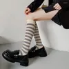 Women Socks Stripe Knee High Long Y2K Eesthetic Punk Gothic Kawaii Stockings Streetwear