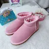 2023 Australia Australia Botas cálidas Mini media bota de nieve Bota de tobillo Clásico Invierno Piel completa Fluffy Furry Satin Mujeres Niños Botines Zapatillas Tamaño 21-45 X49B #