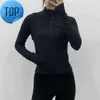 Yoga kläder långärmad beskuren sportjacka LU-38 Kvinnor Zip Fitness Winter Warm Gym Top ActiveWear Running Coats Workout Clothes Woman5hg