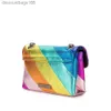 Lederhandtasche Kurt Geiger Handtasche Streifen Regenbogen Tasche Luxus London Lou Designer Damen Mann Mini Schulter Metallschild Pochette Clutch Tote Umhängetasche Kette BagsGh