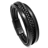 New Design Multi-layers Handmade Braided Leather Bracelet Bangle For Men Male Hand Jewelry For Birthday Gift